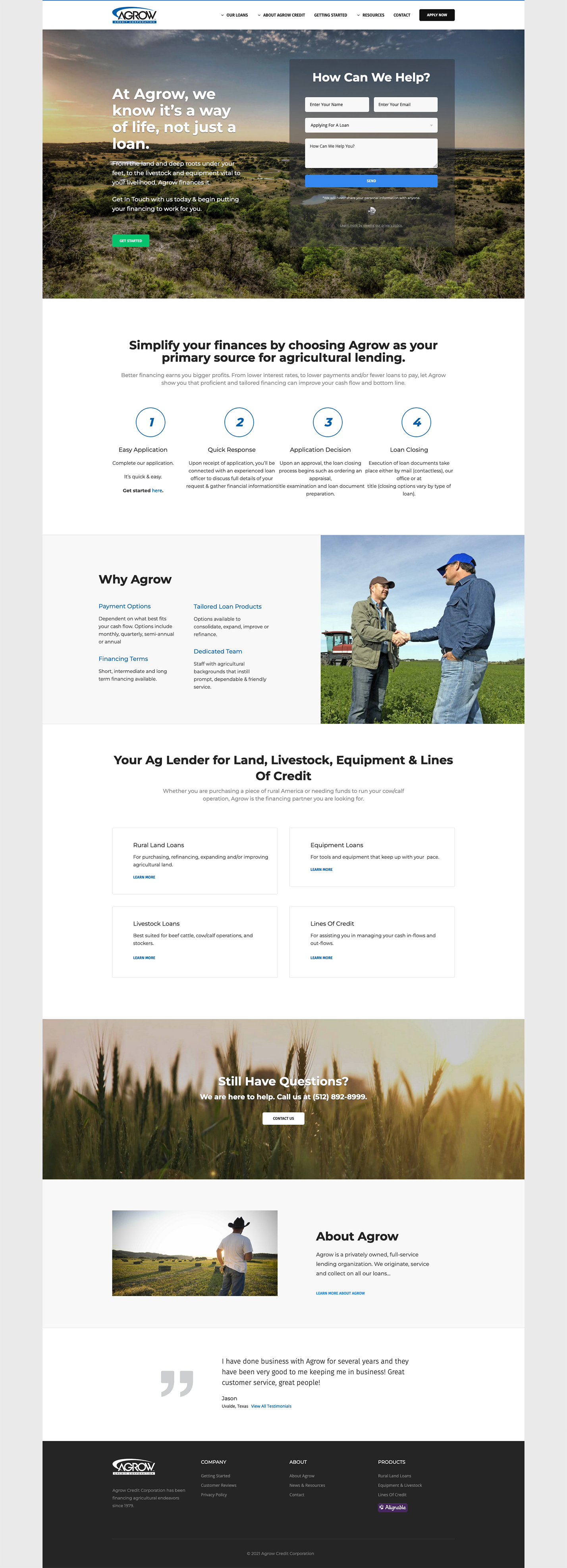 Lending marketing build screenshot